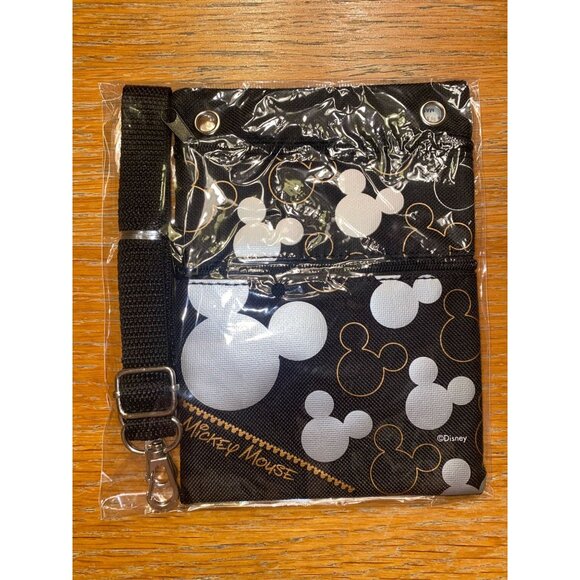 Disney Mickey Mouse Black & Silver Crossbody Bag With Detachable Strap - Picture 1 of 2